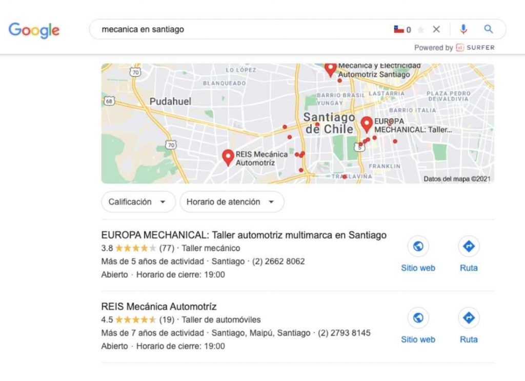google my business en chile